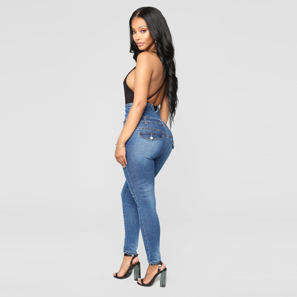 High stretch waist skinny jeans