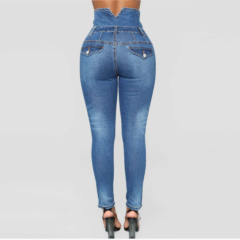 High stretch waist skinny jeans