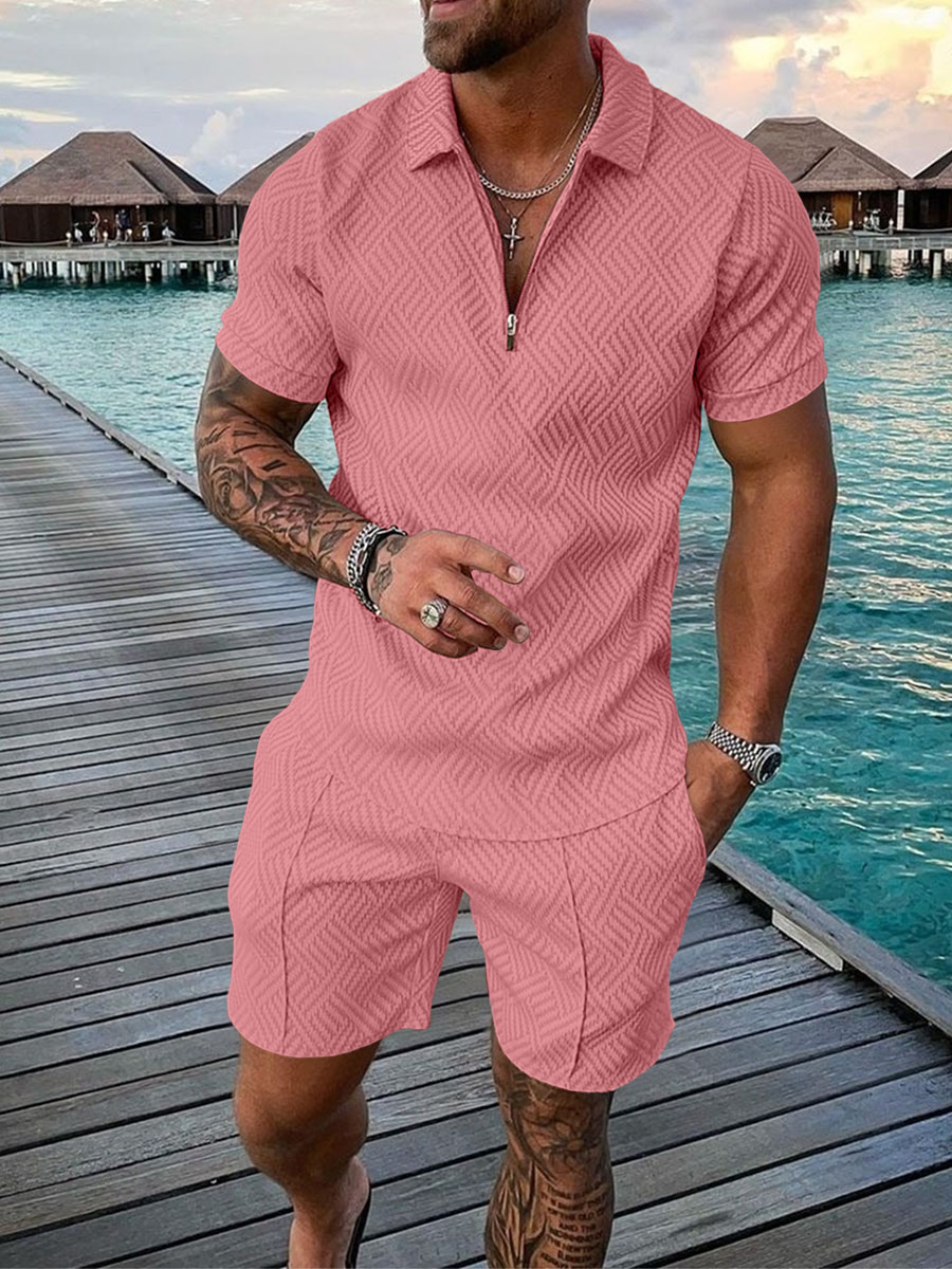 PB Di Moda Fashion Polo Suit Summer Printed Geometric