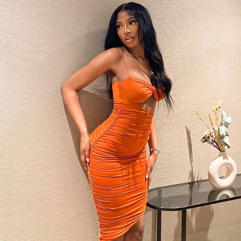 PB Di Moda Solid Casual Cutout Slim Fit Maxi Dress