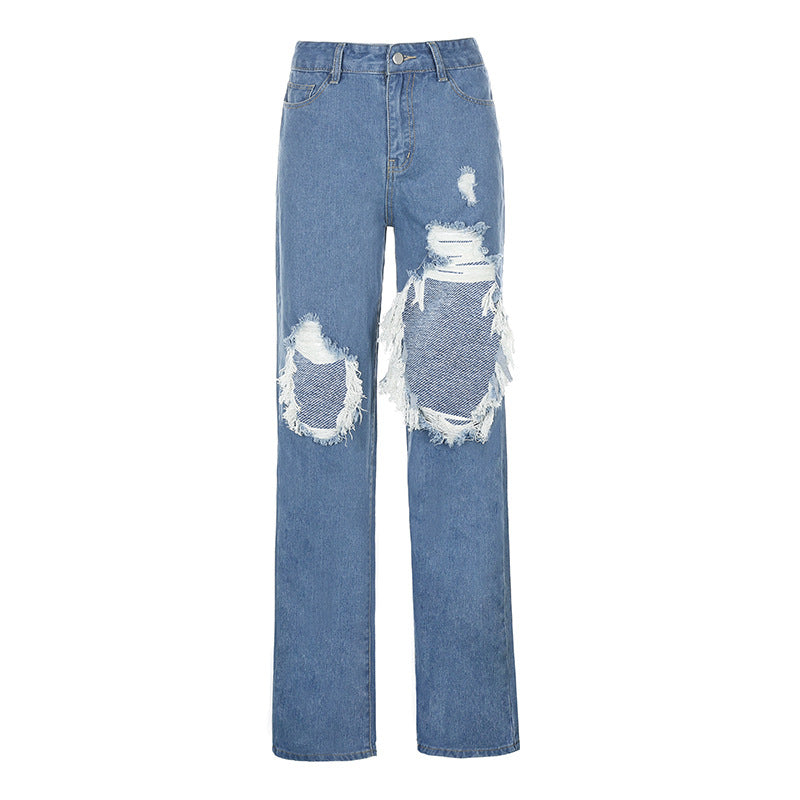 Street Shooting Personality Ripped Beggar Jeans