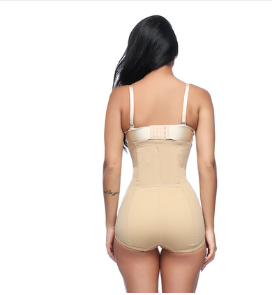 High waist body shaping pants zipper one-piece corset