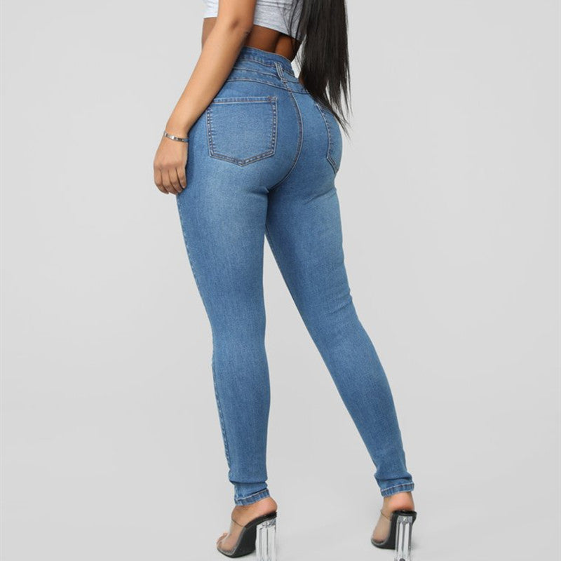 PB Di Moda Fashion Style Three-breasted stretch Jeans