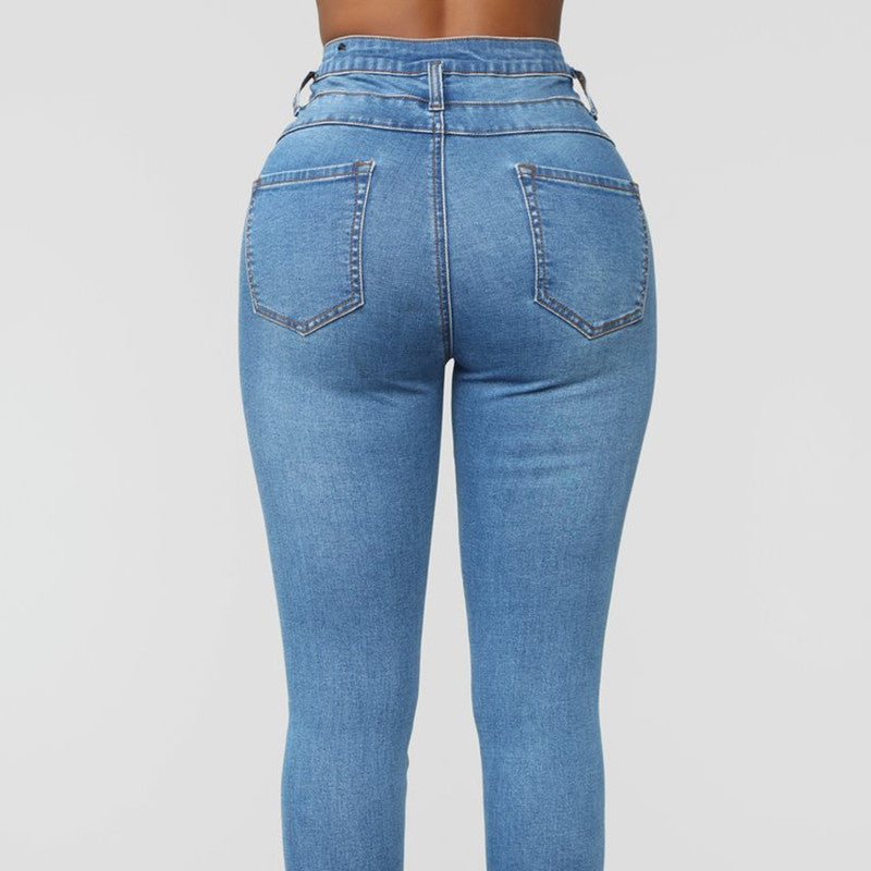 PB Di Moda Fashion Style Three-breasted stretch Jeans