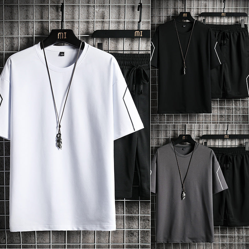 Men's Sports Print Crew Neck Casual Suit