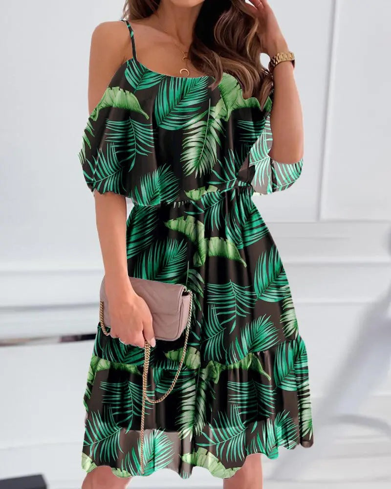 PB Di Moda Flower Printed Summer Strap Dress