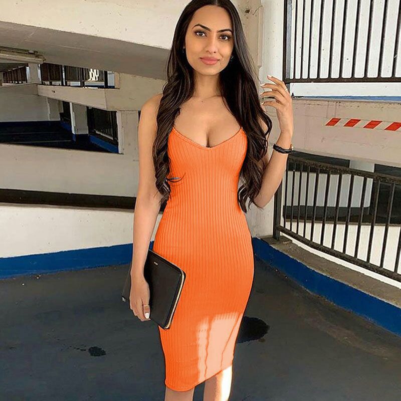 PB Di Moda Sling Knit U-Neck Hip Dress