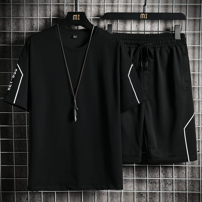 Men's Sports Print Crew Neck Casual Suit
