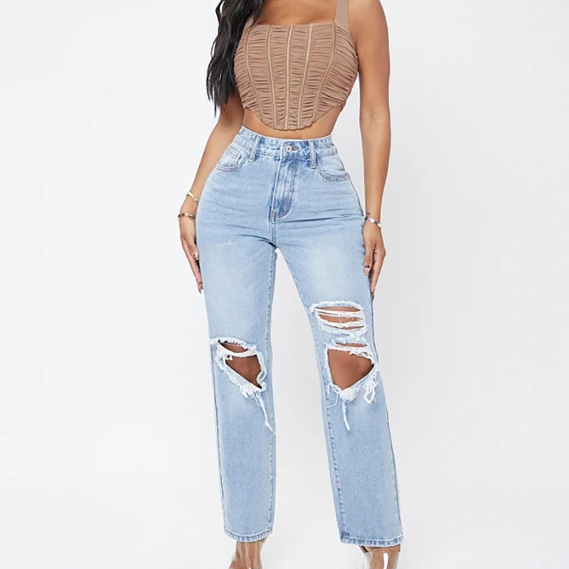 PB Di Moda Fashion High Waist Washed Jeans