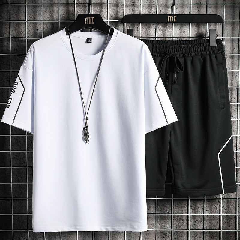 Men's Sports Print Crew Neck Casual Suit