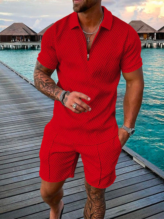 PB Di Moda Fashion Polo Suit Summer Printed Geometric