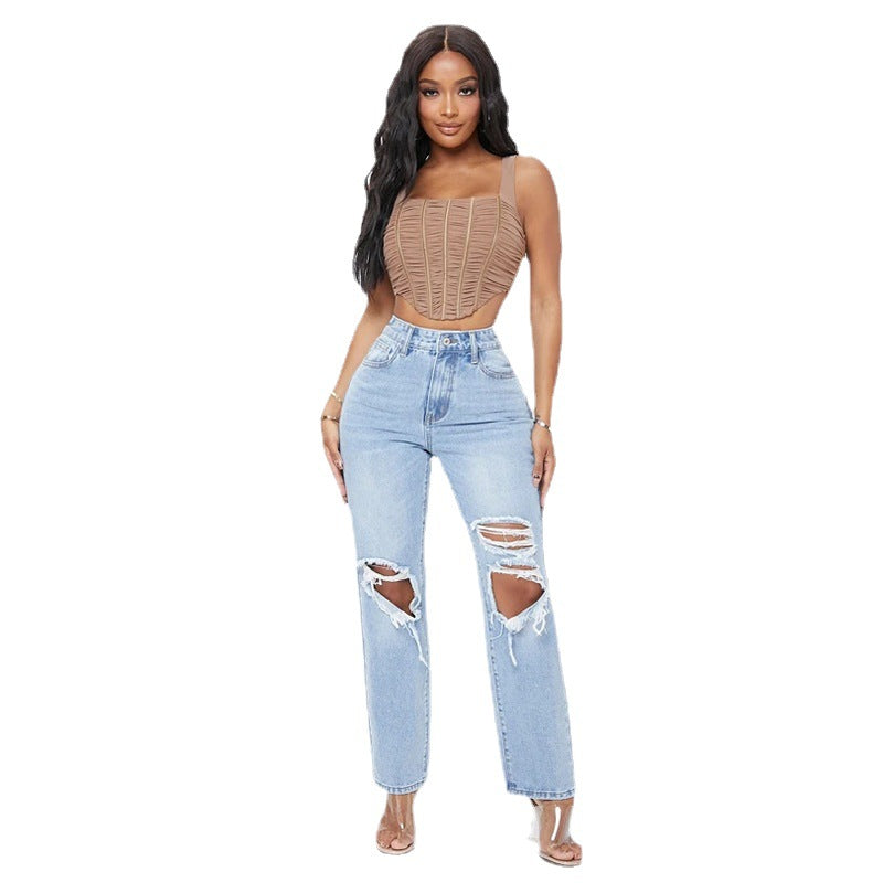 PB Di Moda Fashion High Waist Washed Jeans