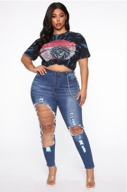 PB Di Moda Fashion Casual Simple Ripped Jeans