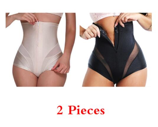 High Waist Breasted Zipper Belly Panties Corset