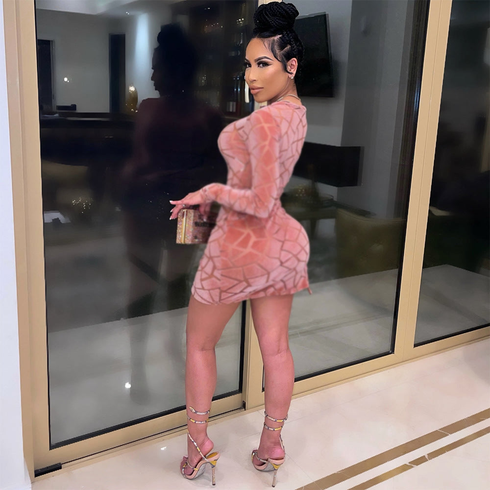 PB Di Moda Fashion Double Head Zippered Long Sleeved Dress