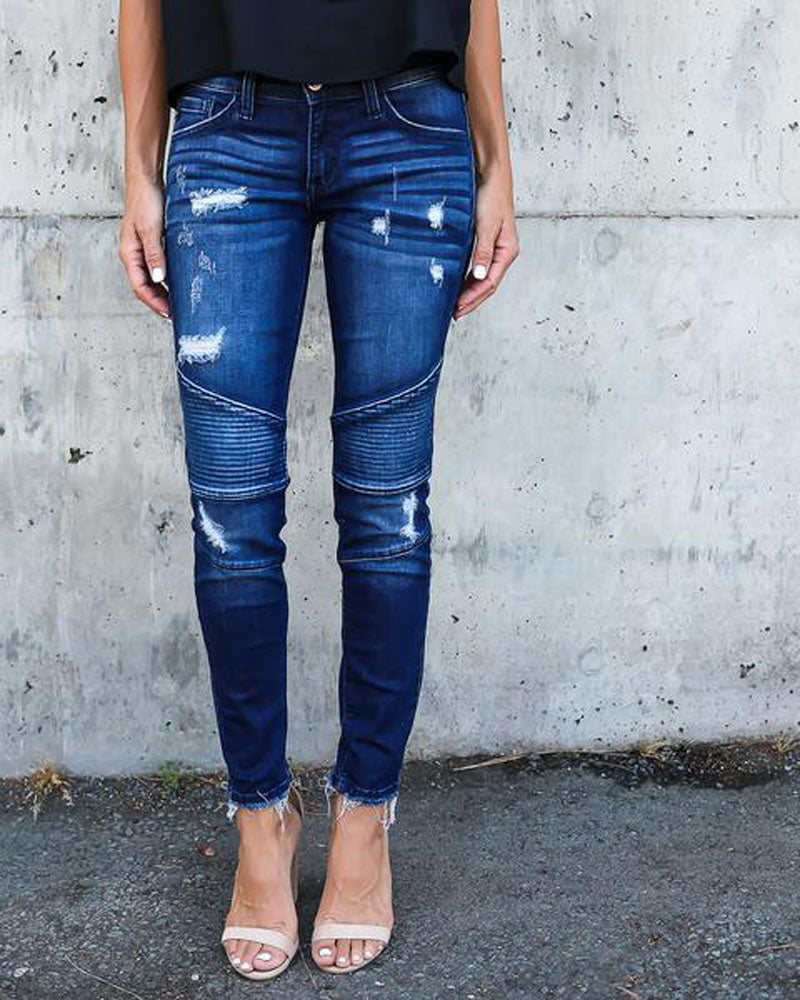 PB Di Moda Fashion Style High waisted jeans with tassel belt