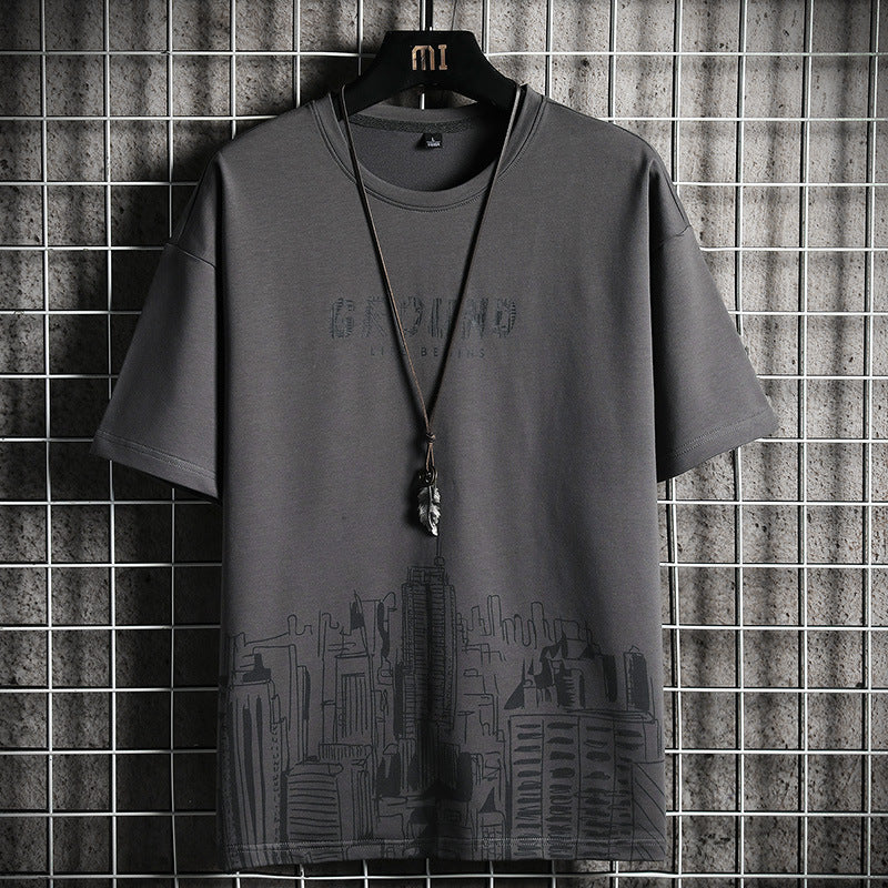 Men's Short Sleeve T-shirt New Round Neck Bottoming