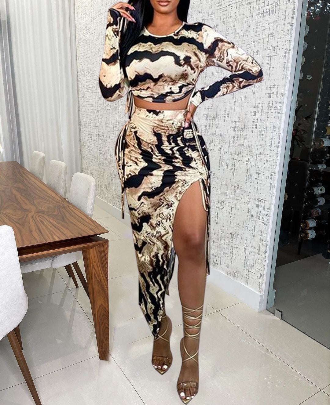 PB Di Moda Two-piece Fashion Bag Hip Irregular Dress