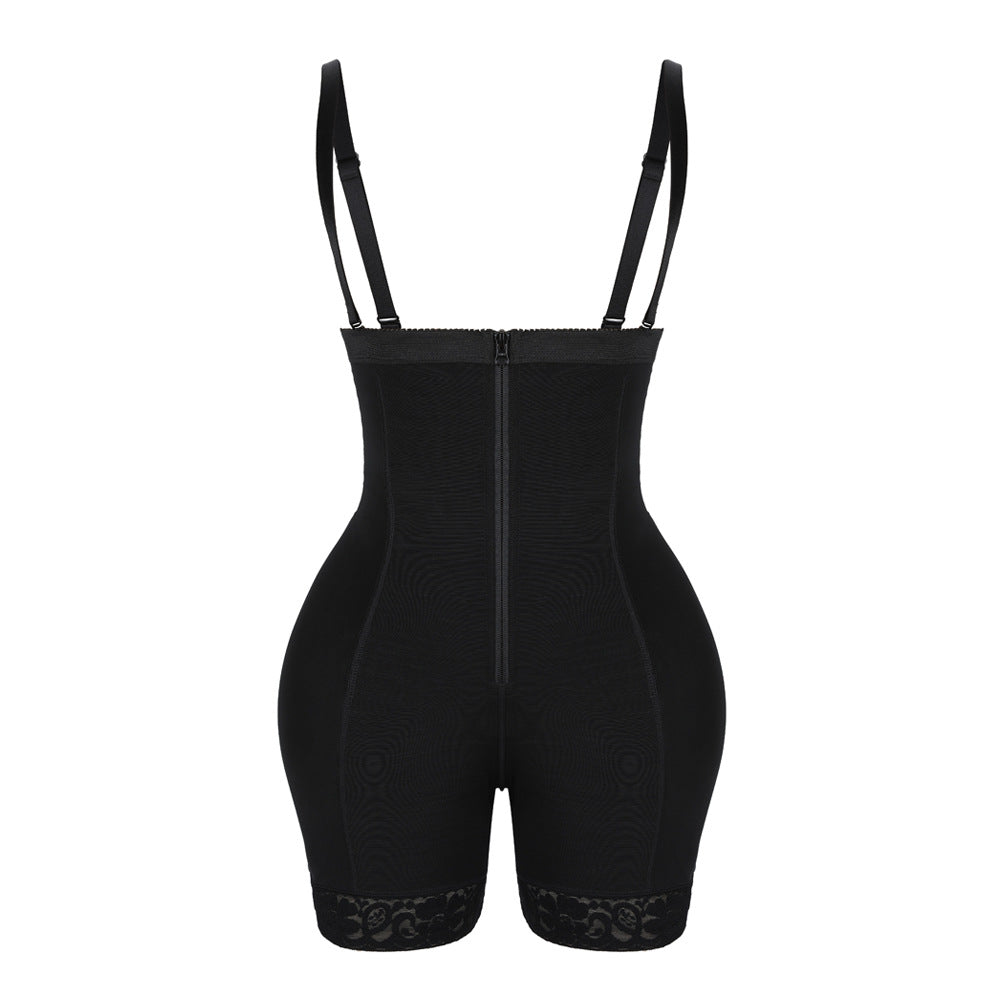 Breasted Jumpsuit Corset Hip Pad