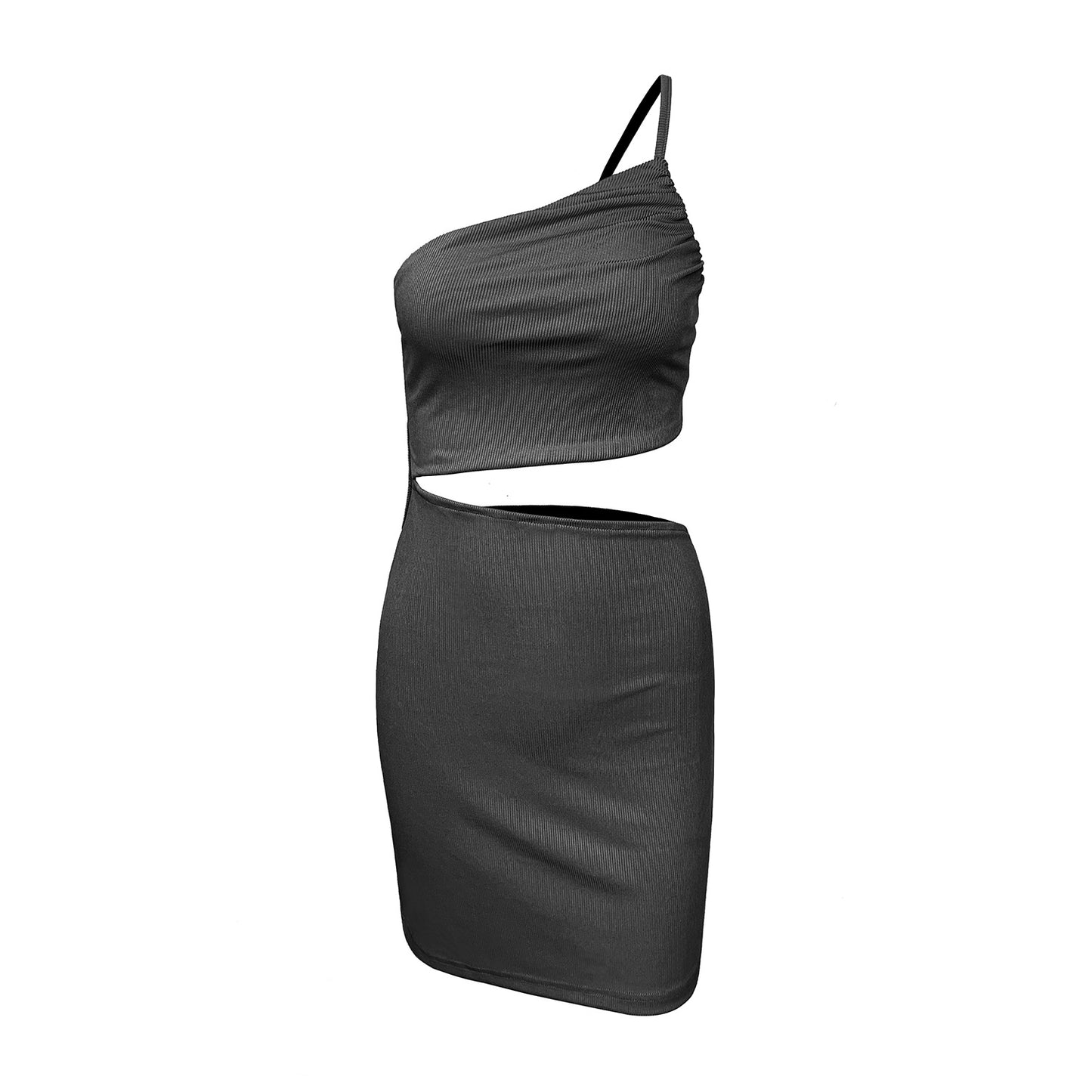 PB Di Moda One-shoulder Drawstring Dress With A Sense Of Design