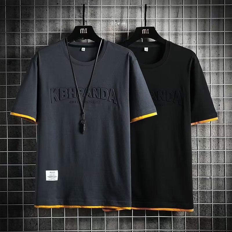 Half Sleeve Fake Two-piece T-shirt Top