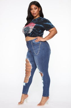 PB Di Moda Fashion Casual Simple Ripped Jeans