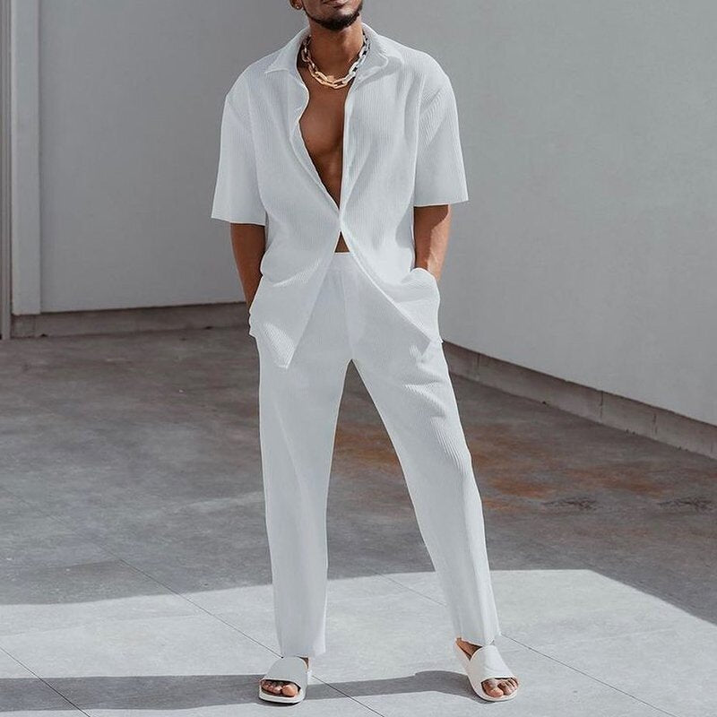 PB Di Moda Fashion Digital Printing Casual Men's Short Sleeve Shirt Suit