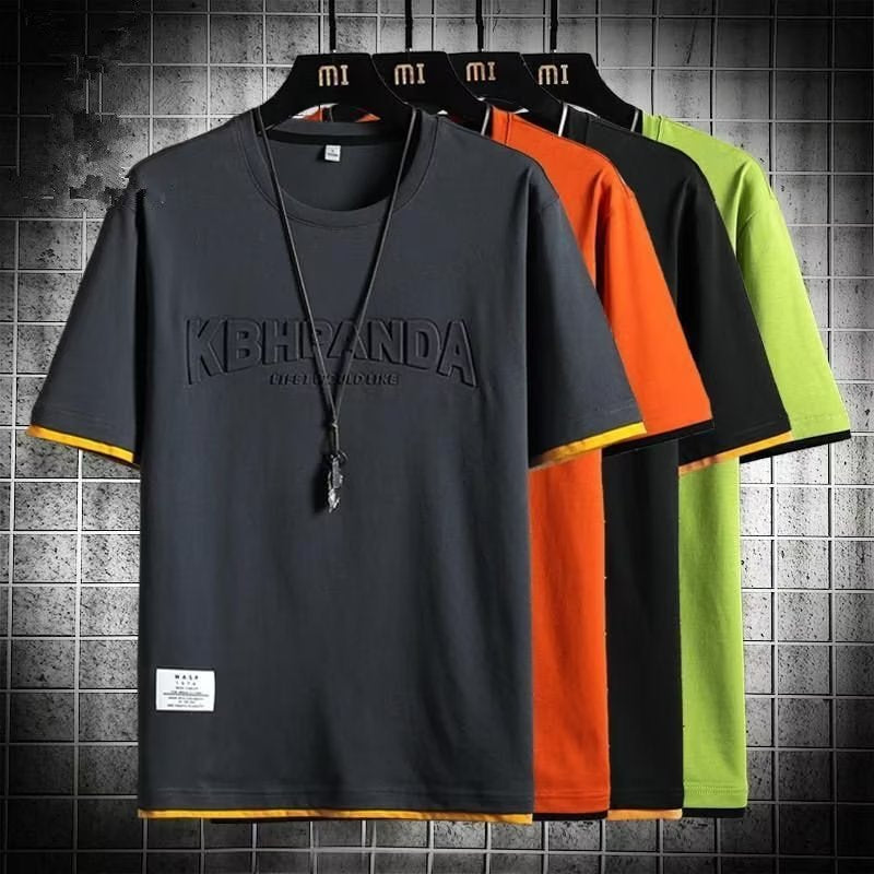 Half Sleeve Fake Two-piece T-shirt Top