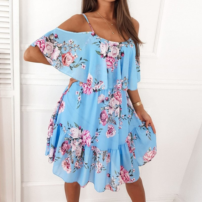 PB Di Moda Flower Printed Summer Strap Dress