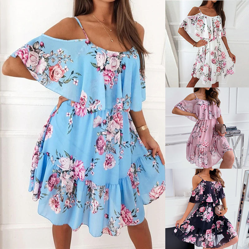 PB Di Moda Flower Printed Summer Strap Dress