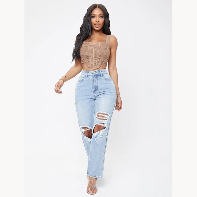 PB Di Moda Fashion High Waist Washed Jeans