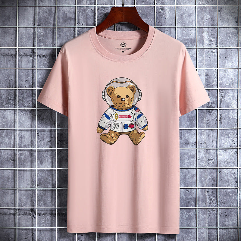 Printed Cotton Bottoming Shirt Round Neck Half Sleeve