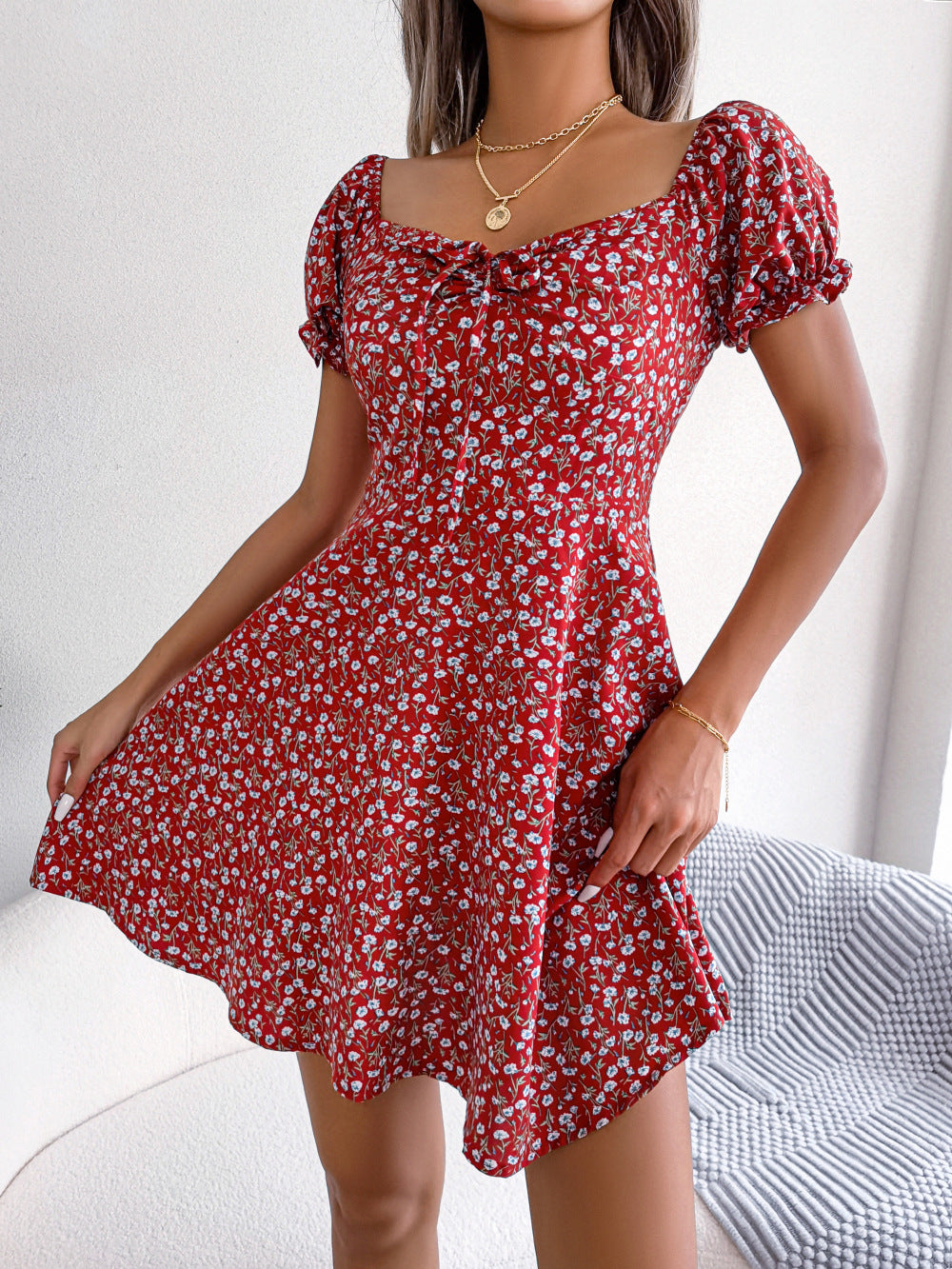 PB Di Moda Lace Floral Print Large Swing Dress