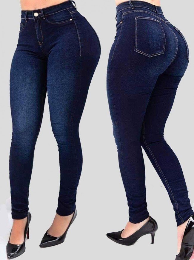 PB Di Moda Fashion Style High waist elastic slim Jeans