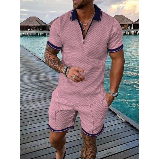 PB Di Moda Fashion Polo Suit Casual Solid Color