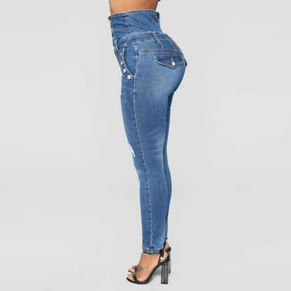 High stretch waist skinny jeans