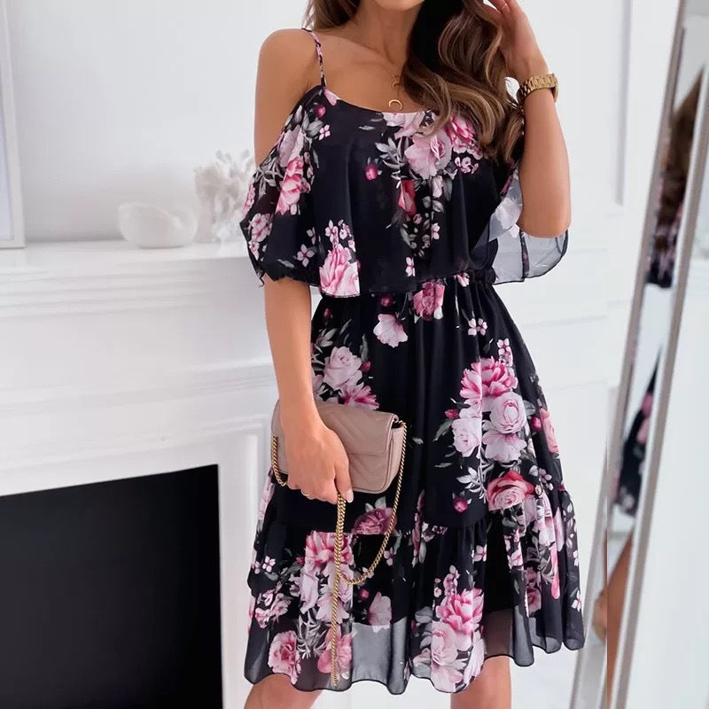 PB Di Moda Flower Printed Summer Strap Dress