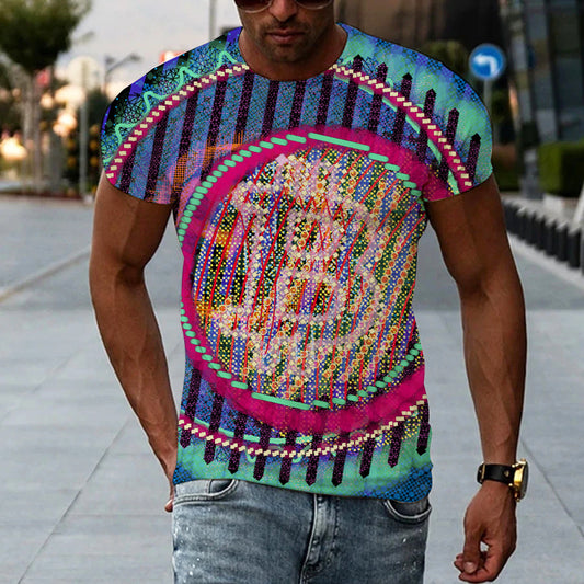 New Men's Printed 3D T-shirt Short Sleeve